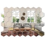 45pcs Mirror Wall Sticker, Hexagon