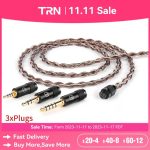 TRN RedChain Earphones Silver-Plated Copper