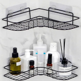 1pc Wrought-iron Bathroom Shelf, Corner