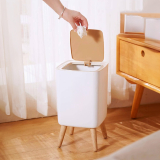 Tall Wood Grain Household Trash