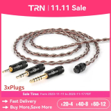 TRN RedChain Earphones Silver-Plated Copper