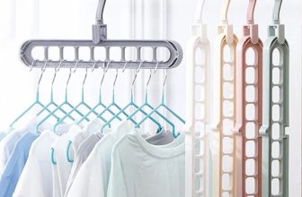 2Pcs Multi-Functional Nine-Hole Clothes Rack,