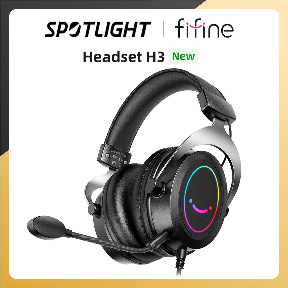 FIFINE Headset,3.5 mm jack&USB Headphone