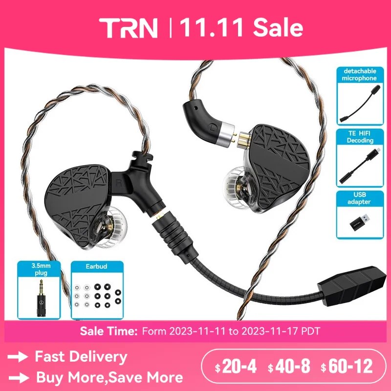 TRN CS2 Earphone 10mm Dual