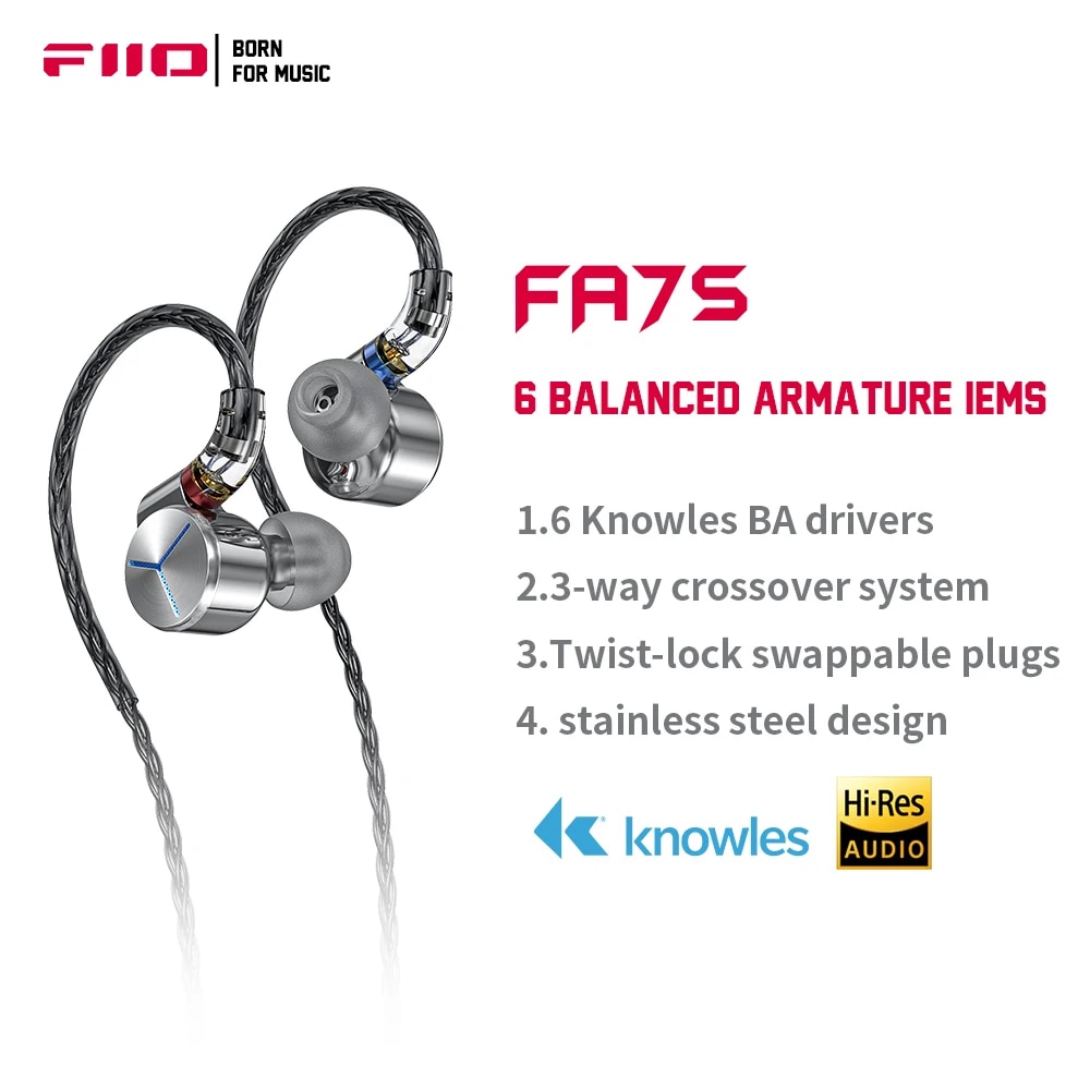 FiiO FH3 2BA+1DD Knowles Beryllium-plated